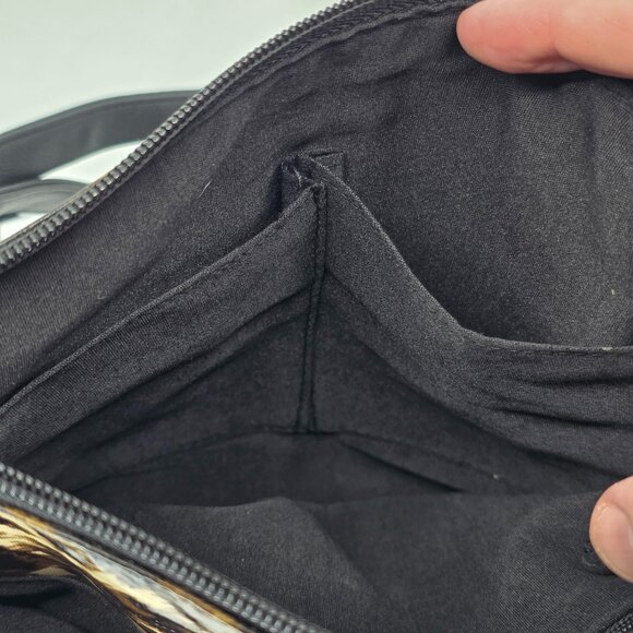 Style & Co Patent Leopard Print Double Zip Crossbody Messenger Bag - Picture 6 of 10